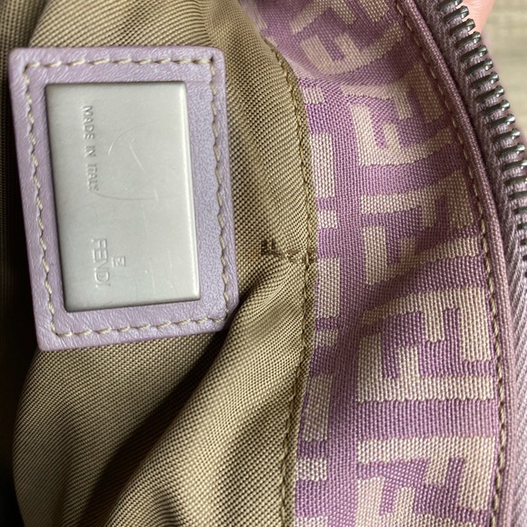 SOLD!! Vintage Fendi Monogram Purple Zucchino Tote - Picture 7 of 8